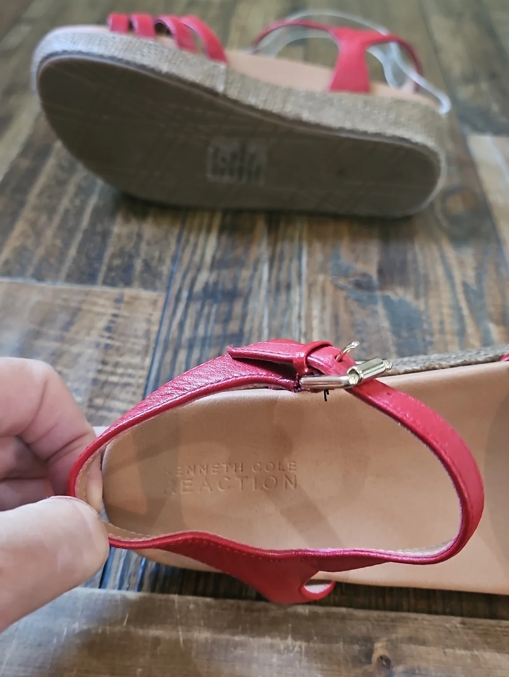 Kenneth Cole Reaction Women's Red Strappy Wedge Sandals